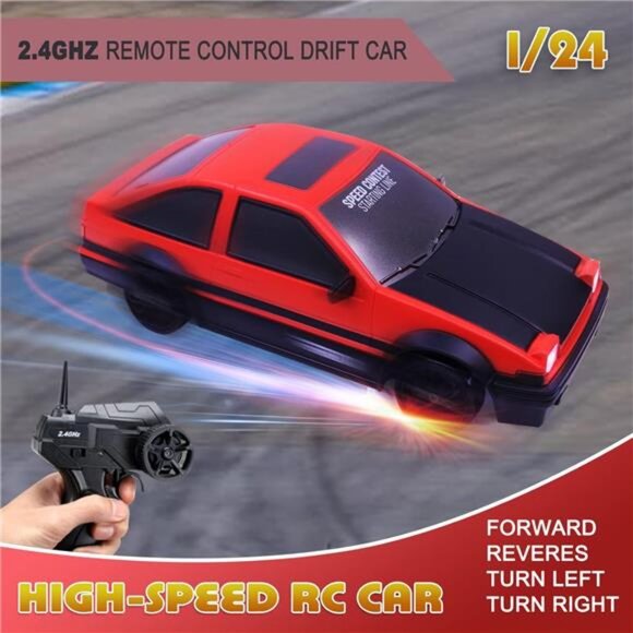 Remote Control Car RC Drift 2.4GHz 1:24 Scale 4WD 15KM/H High Speed Model - Picture 2 of 7